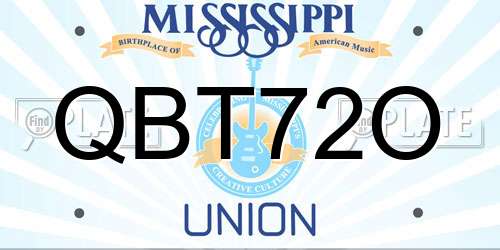 QBT72O Mississippi License Plate