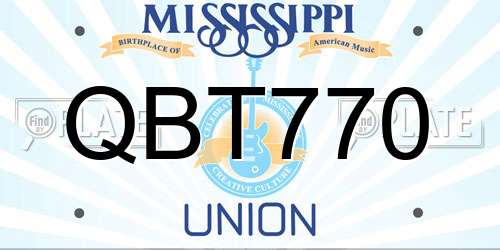 QBT770 Mississippi License Plate