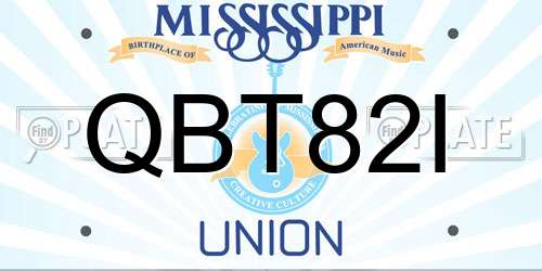 QBT82I Mississippi License Plate