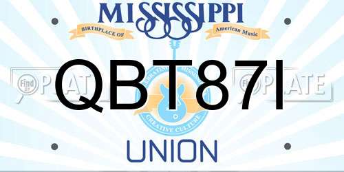 QBT87I Mississippi License Plate