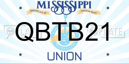 QBTB21 Mississippi License Plate
