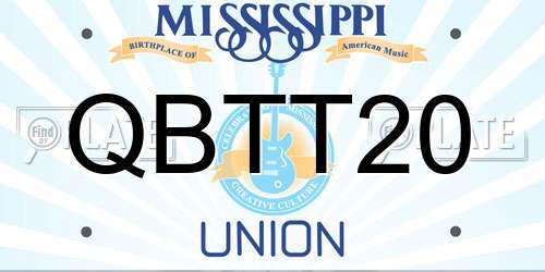 QBTT20 Mississippi License Plate
