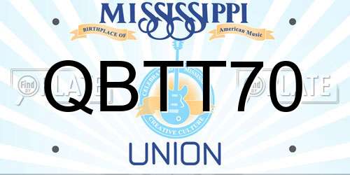 QBTT70 Mississippi License Plate