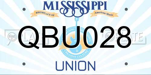 QBU028 Mississippi License Plate