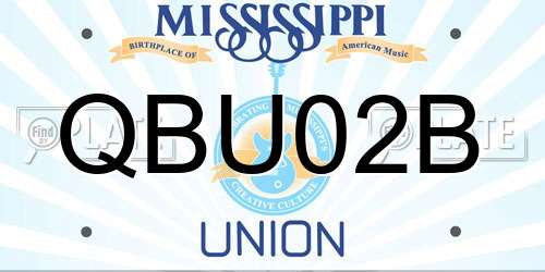 QBU02B Mississippi License Plate