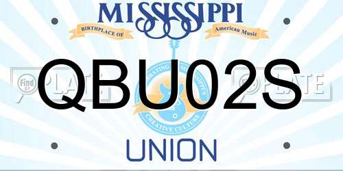 QBU02S Mississippi License Plate