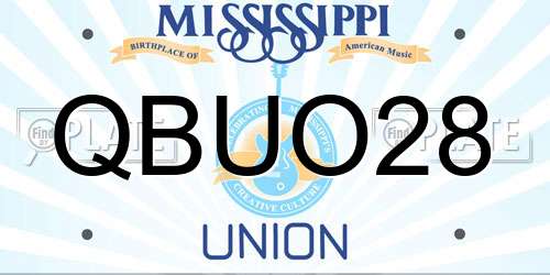 QBUO28 Mississippi License Plate