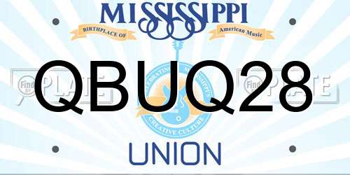 QBUQ28 Mississippi License Plate