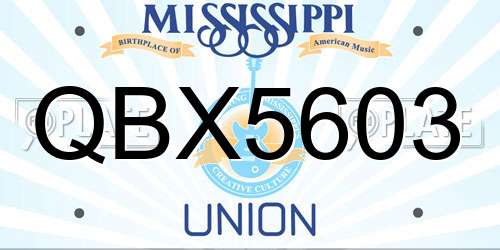 QBX5603 Mississippi License Plate