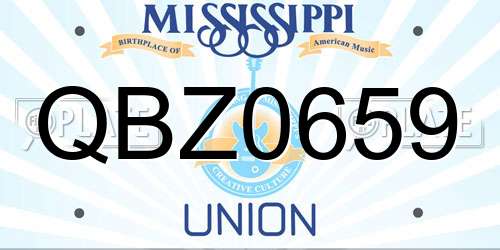QBZ0659 Mississippi License Plate