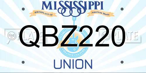 QBZ220 Mississippi License Plate