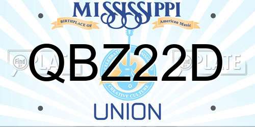 QBZ22D Mississippi License Plate