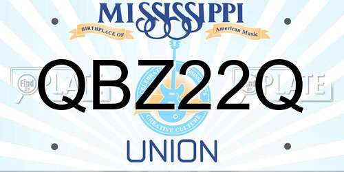 QBZ22Q Mississippi License Plate