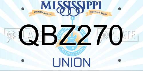 QBZ270 Mississippi License Plate