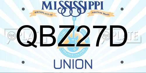 QBZ27D Mississippi License Plate