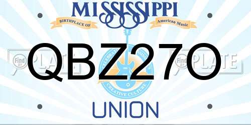 QBZ27O Mississippi License Plate
