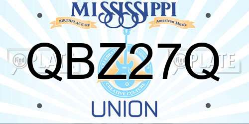 QBZ27Q Mississippi License Plate