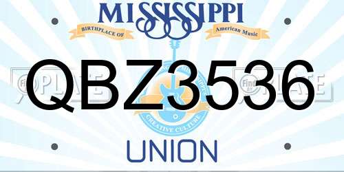 QBZ3536 Mississippi License Plate