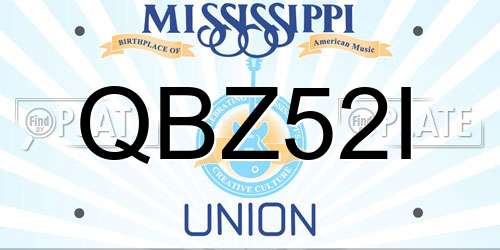 QBZ52I Mississippi License Plate