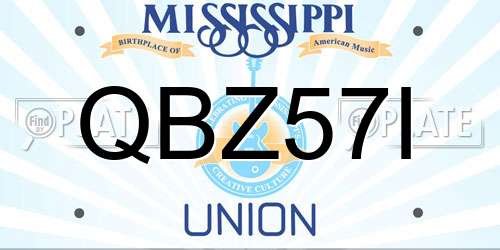 QBZ57I Mississippi License Plate
