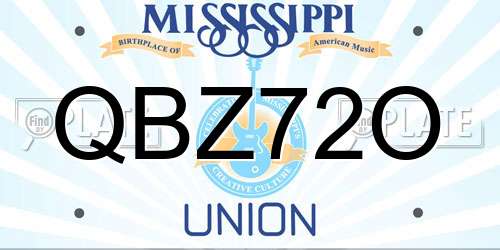 QBZ72O Mississippi License Plate