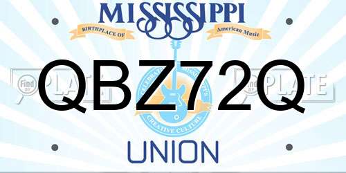 QBZ72Q Mississippi License Plate