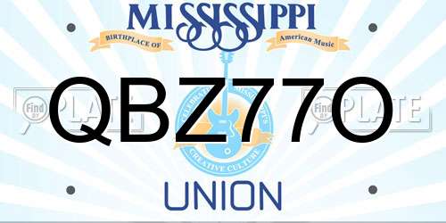 QBZ77O Mississippi License Plate