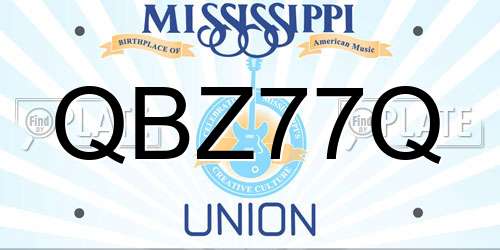 QBZ77Q Mississippi License Plate