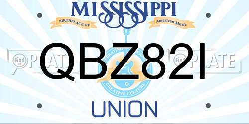 QBZ82I Mississippi License Plate