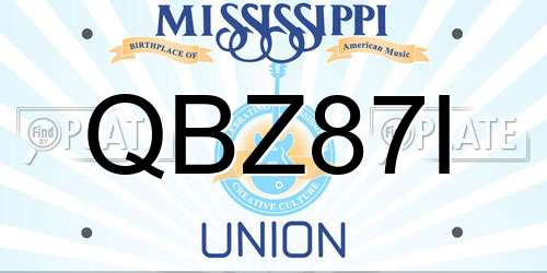 QBZ87I Mississippi License Plate