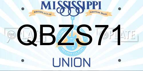 QBZS71 Mississippi License Plate