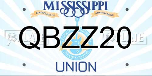 QBZZ20 Mississippi License Plate