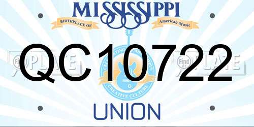 QC10722 Mississippi License Plate