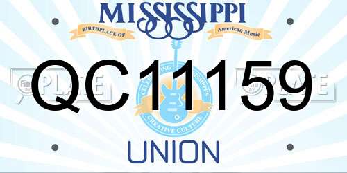 QC11159 Mississippi License Plate