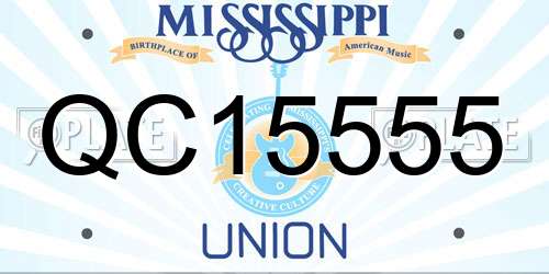 QC15555 Mississippi License Plate