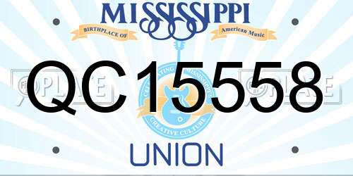 QC15558 Mississippi License Plate