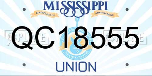 QC18555 Mississippi License Plate