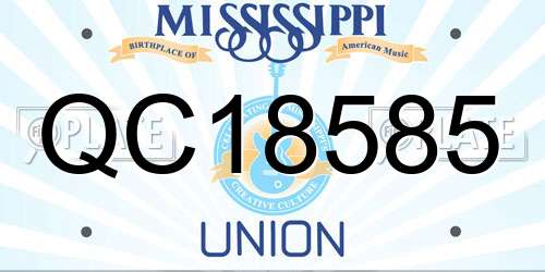 QC18585 Mississippi License Plate