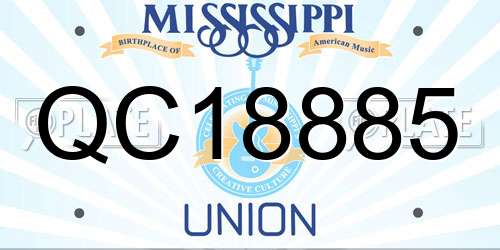QC18885 Mississippi License Plate