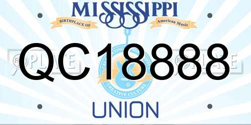 QC18888 Mississippi License Plate