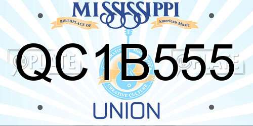 QC1B555 Mississippi License Plate