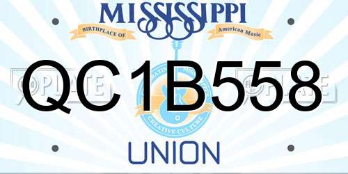 QC1B558 Mississippi License Plate