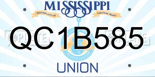 QC1B585 Mississippi License Plate