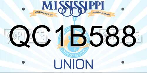 QC1B588 Mississippi License Plate