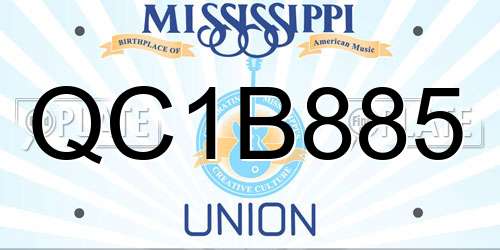 QC1B885 Mississippi License Plate