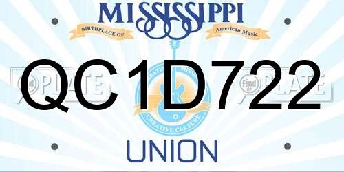 QC1D722 Mississippi License Plate