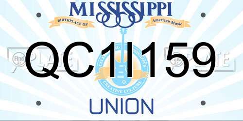 QC1I159 Mississippi License Plate