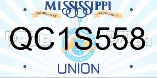 QC1S558 Mississippi License Plate