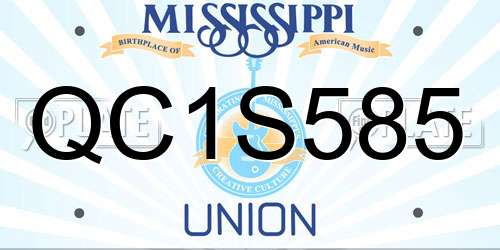 QC1S585 Mississippi License Plate