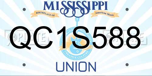 QC1S588 Mississippi License Plate